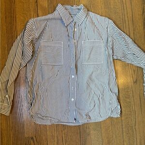 Loft Stripe Button Down Shirt -Size Petite Small